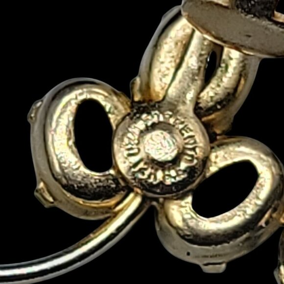 Sorrento 12kGF Faux Opal Cluster Clipped On Earrings Yellow Gold Filled Vintage - Picture 6 of 13